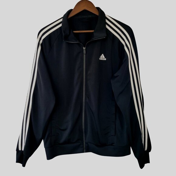 Adidas Tricot Track Jacket Mens Size XL Black Essentials Warm Up Full Zip - Picture 1 of 6